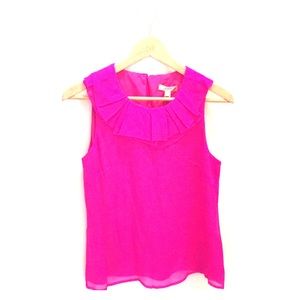 Hot pink sleeveless J.Crew blouse